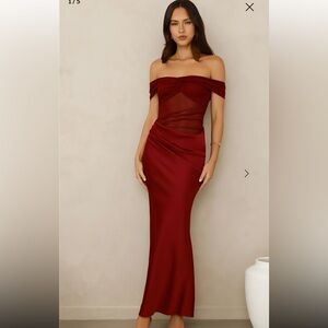 Hello Molly Burgundy Strapless Dress